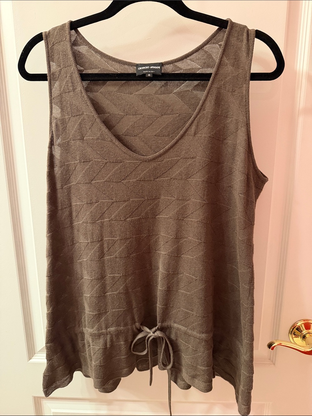 Giorgio Armani Brown Tank with Drawstring Hem